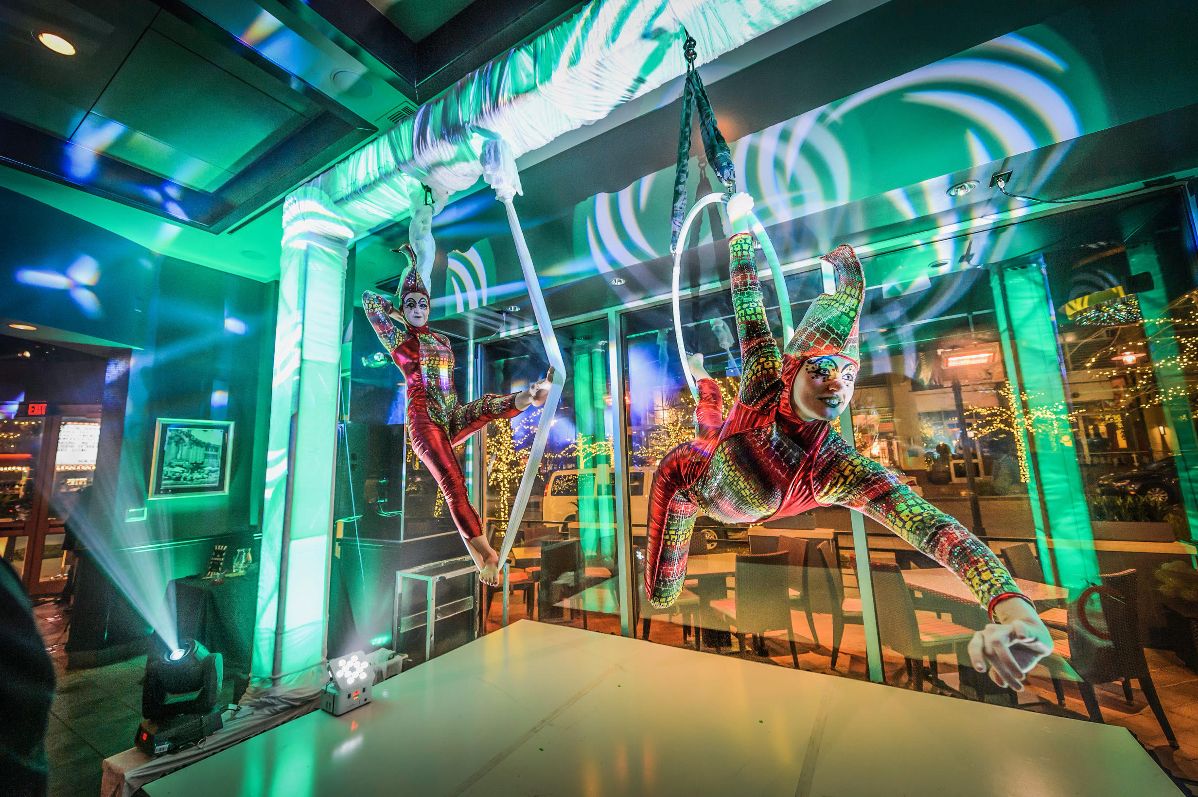 Aerialist performing at an event